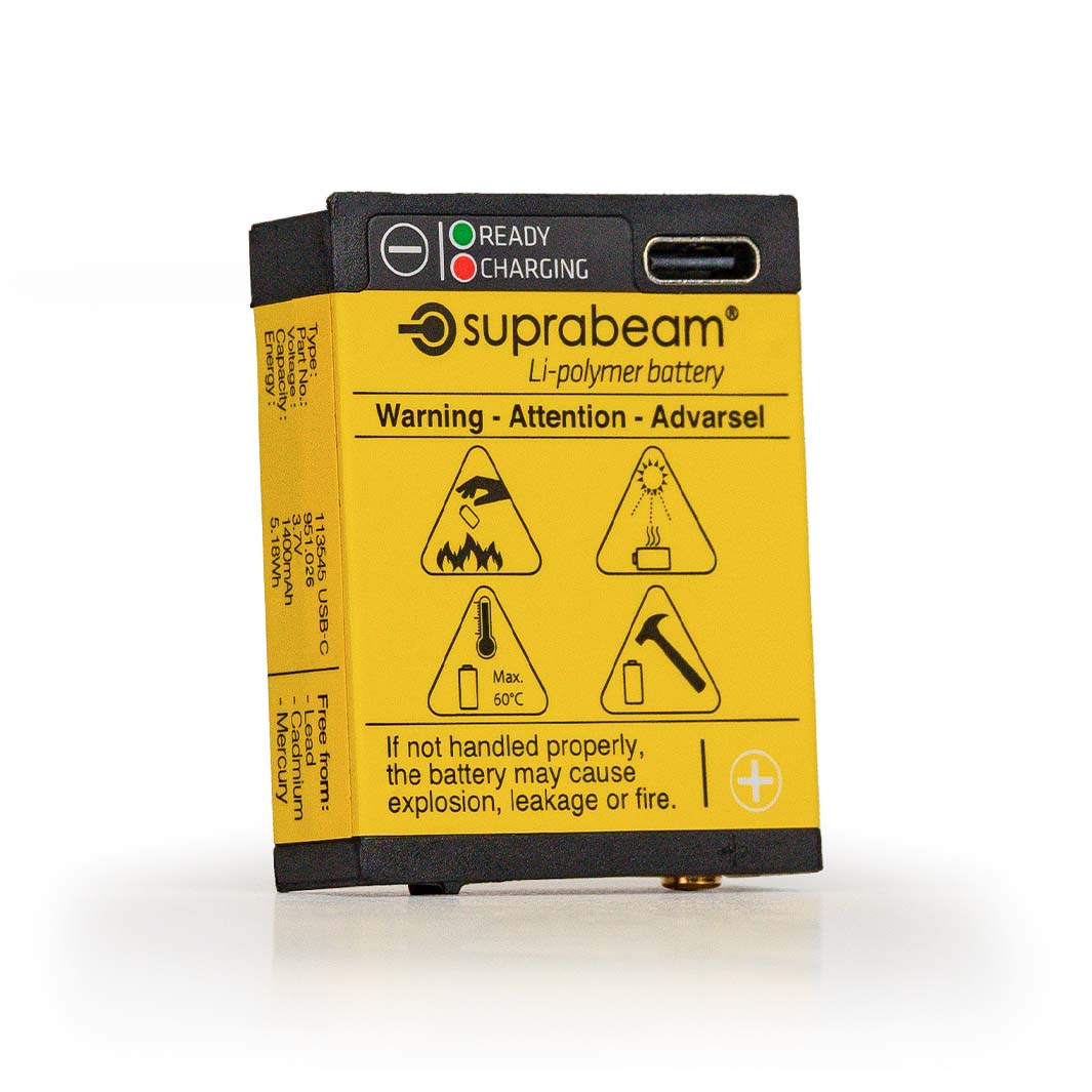 Batteri: Li-Polymer cell 113545 (1'400 mAh - S-serie) USB-C